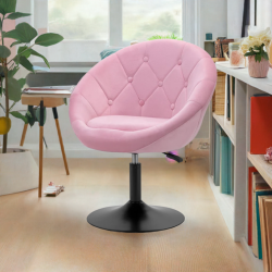4Rico fotel obrotowy QS-BL12B aksamit różowe -Krzesła kosmetyczne- 
