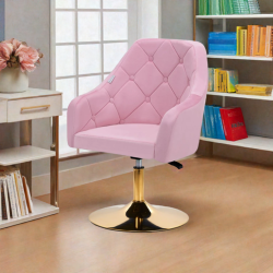 4Rico fotel obrotowy QS-BL14G aksamit różowe -Krzesła kosmetyczne- 