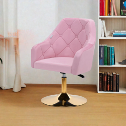 4Rico fotel obrotowy QS-BL14G aksamit różowe -Krzesła kosmetyczne- 