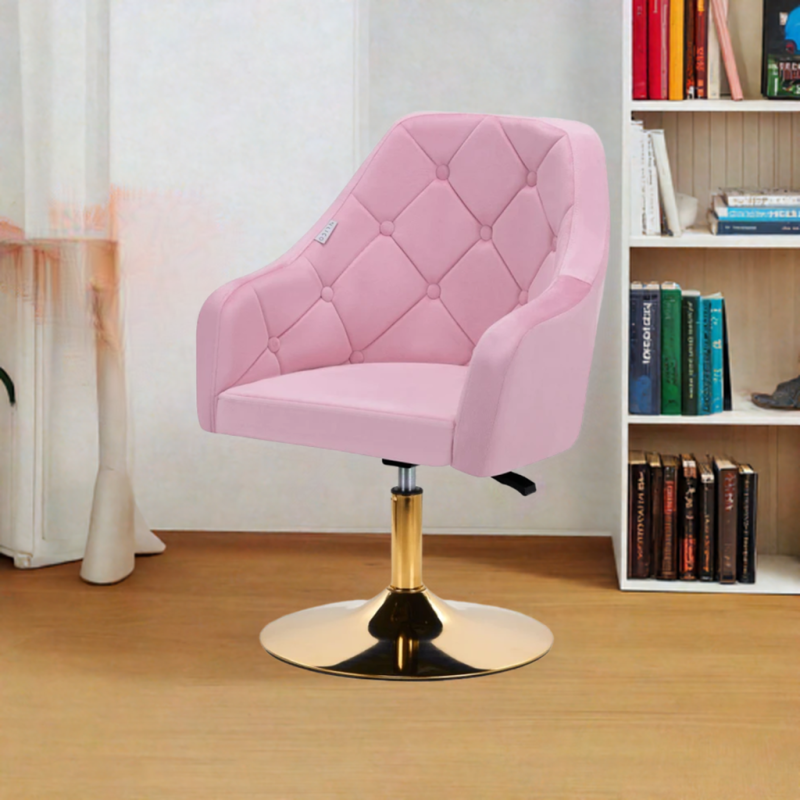 4Rico fotel obrotowy QS-BL14G aksamit różowe -Krzesła kosmetyczne- 