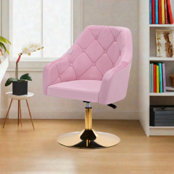 4Rico fotel obrotowy QS-BL14G aksamit różowe -Krzesła kosmetyczne- 