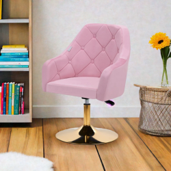 4Rico fotel obrotowy QS-BL14G aksamit różowe -Krzesła kosmetyczne- 