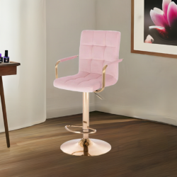 Blush velvet chair gold base