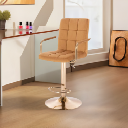 Honey velvet chair gold base