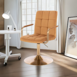 Honey velvet chair, gold base