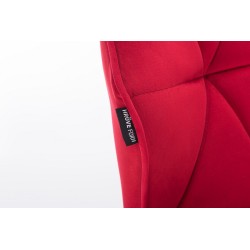 Red velour cosmetic chair silver-cross