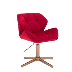 Red velour cosmetic chair gold