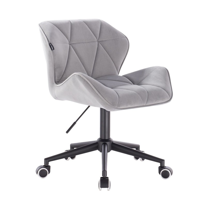 Steel-gray velvet chair on casters