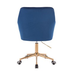 Dark-sea velour chair gold base