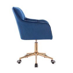 Dark-sea velvet cosmetic chair gold