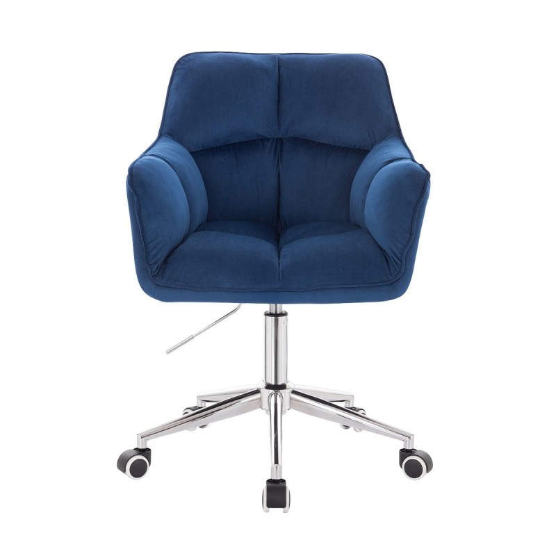 Dark-sea velvet chair chrome base