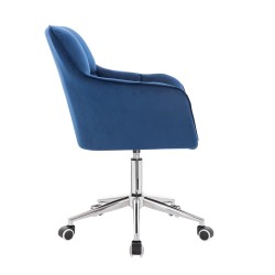 Dark-sea velour chair, chrome base