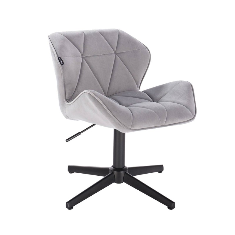 Steel velvet chair, black crossbase