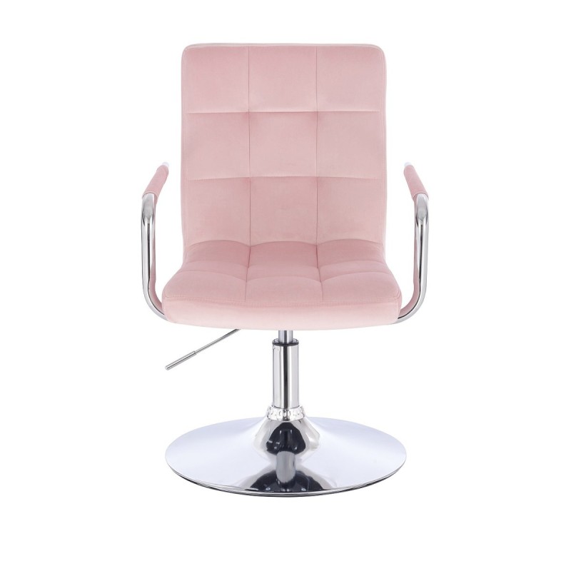 Powder-pink velour cosmetic chair