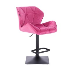 Raspberry velvet cosmetic chair black