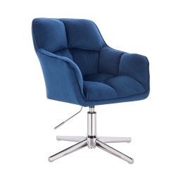 Welurowe krzesło kosmetyczne ciemne morze