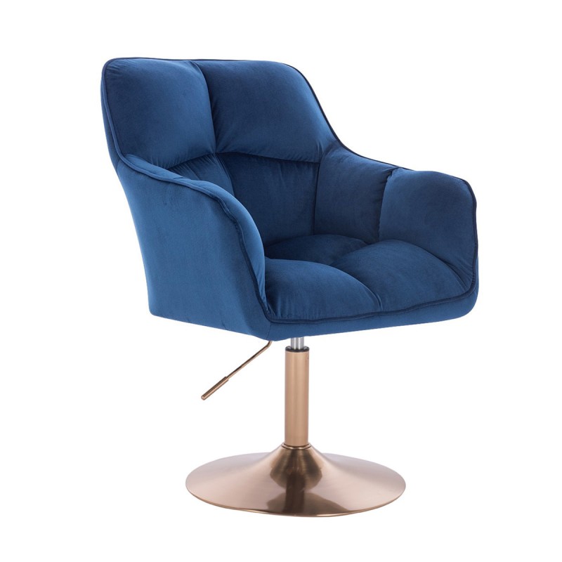 Dark-sea velvet chair gold base