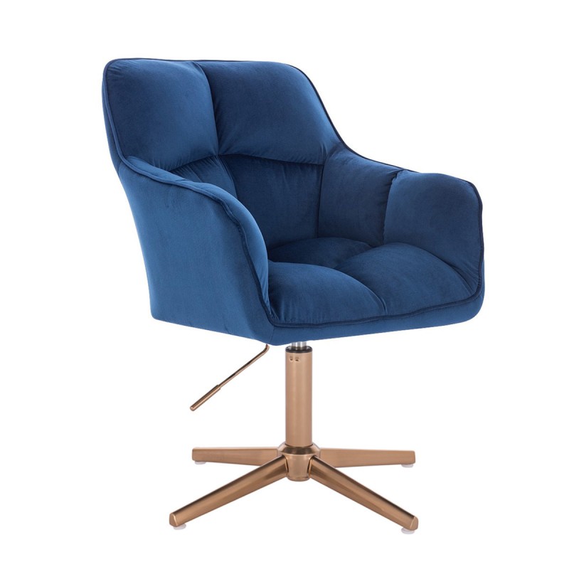 Gold-cross deep-sea velvet chair