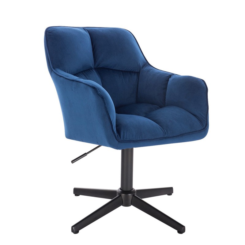 Welurowe krzesło ciemnomorskie czarna podstawa