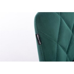 Bottle-green velour stool gold base