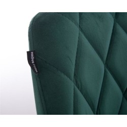 Bottle-green velour cosmetic chair wheels