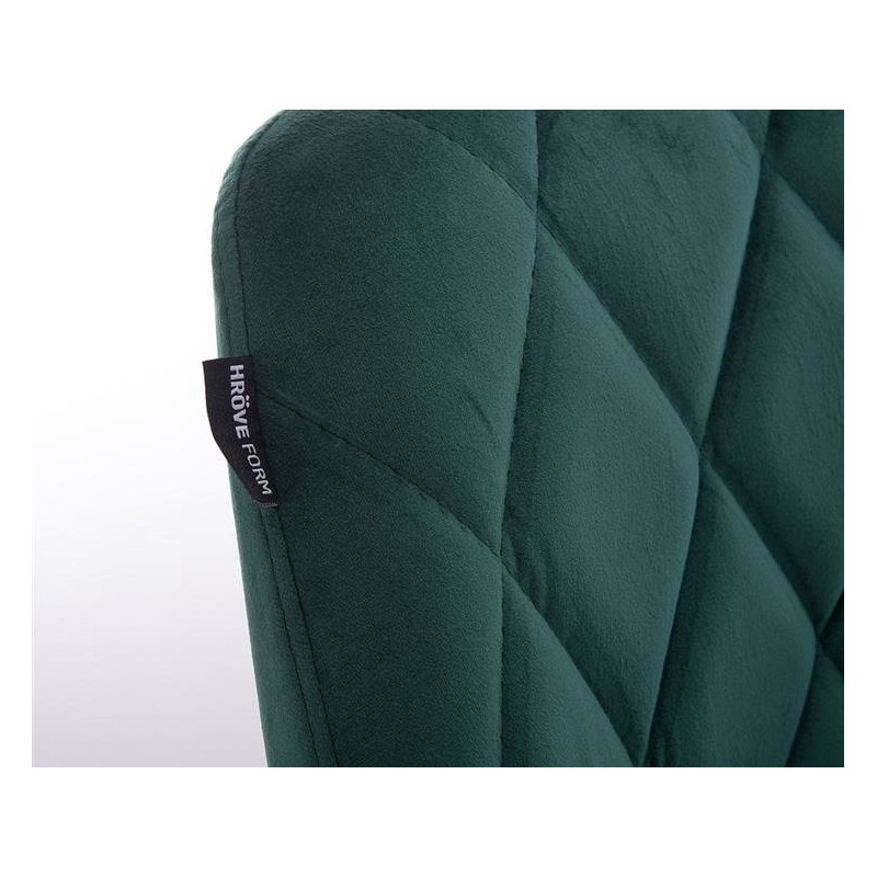 Bottle-green velour cosmetic chair wheels
