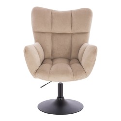 Latte velour chair black base