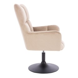 Latte velour chair black base
