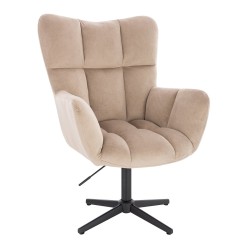 Fotel Hr650Cross Latte Welur Czarna Podstawa