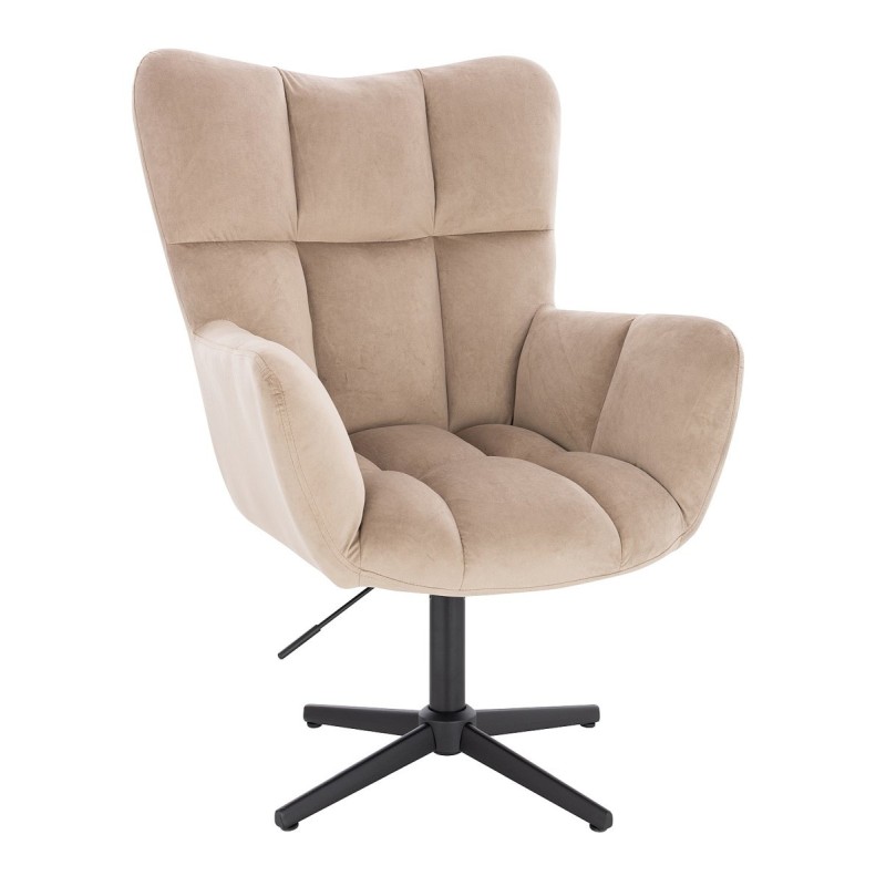 Fotel Hr650Cross Latte Welur Czarna Podstawa