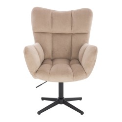 Fotel Hr650Cross Latte Welur Czarna Podstawa