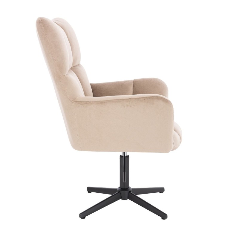 Fotel Hr650Cross Latte Welur Czarna Podstawa