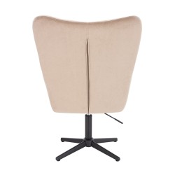 Fotel Hr650Cross Latte Welur Czarna Podstawa