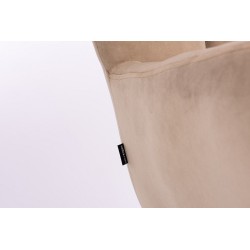 Latte velour chair black base