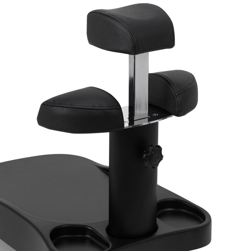 Czarny wózek do pedicure Zaffiro z siedziskiem prysznicowym