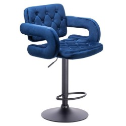Welurowe krzesło kosmetyczne ciemne morze