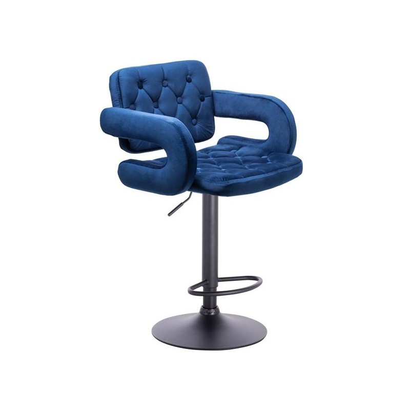 Welurowe krzesło kosmetyczne ciemne morze