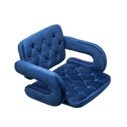 Krzesło kosmetyczne welur ciemne morze