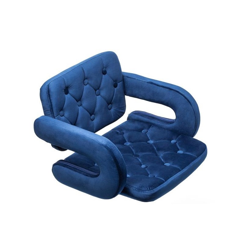 Krzesło kosmetyczne welur ciemne morze