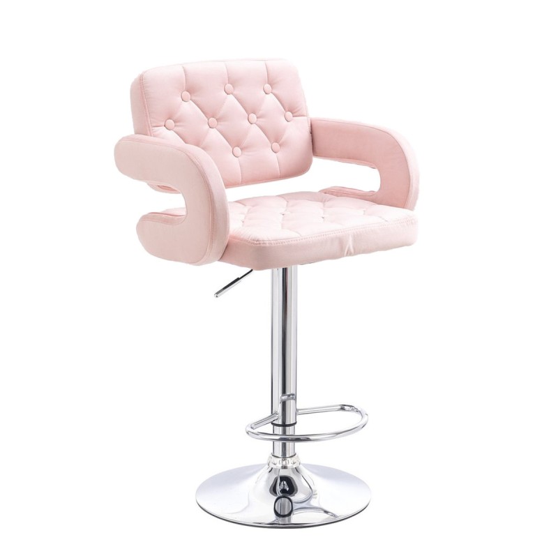 Hoker SURFW Pudrowy Róż Welur Chromowana Podstawa