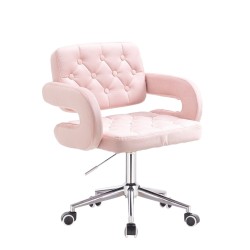 Powder pink velvet cosmetic chair