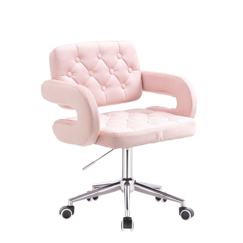 Powder pink velvet cosmetic chair