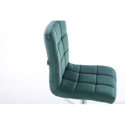 Camelia - krzesło kosmetyczne butelkowa zieleń welur -Krzesła kosmetyczne- 