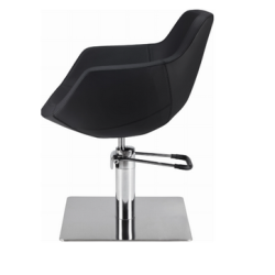 Czarny fotel fryzjerski kwadratowa podstawa