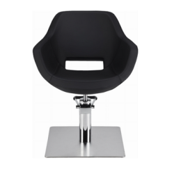 Czarny fotel fryzjerski kwadratowa podstawa