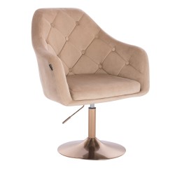 Latte velour chair gold base
