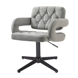 Steel velour cosmetic chair cross-base