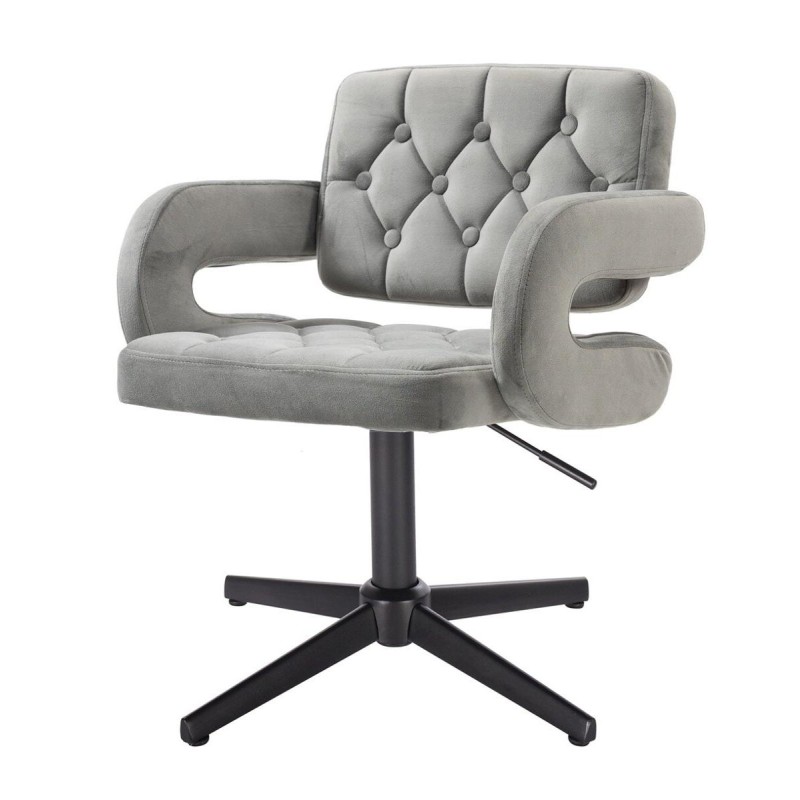 Steel velour cosmetic chair cross-base
