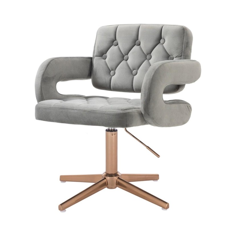 Steel velvet chair gold base