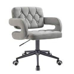 Steel velour chair black casters